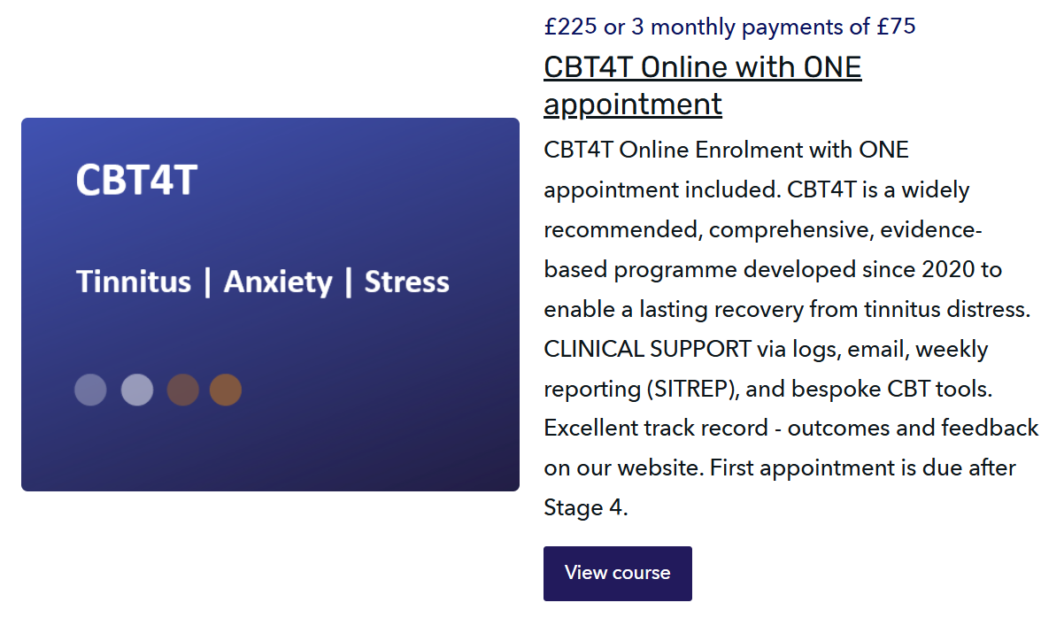 CBT4T Online with ONE appointment included. Opt to add additional appointment(s) with discount during checkout<br />